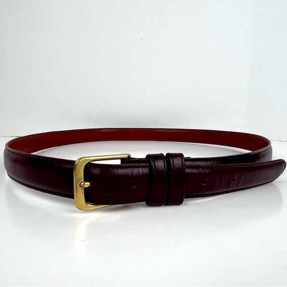Coach 5700 Belt Burgundy Burnished Cowhide Solid Brass Buckle 38” 95cm - Picture 4 of 16